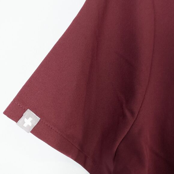 Figs Technical Collection Casma Three Pocket Scrub Top Womens Medium Burgundy - Picture 10 of 14
